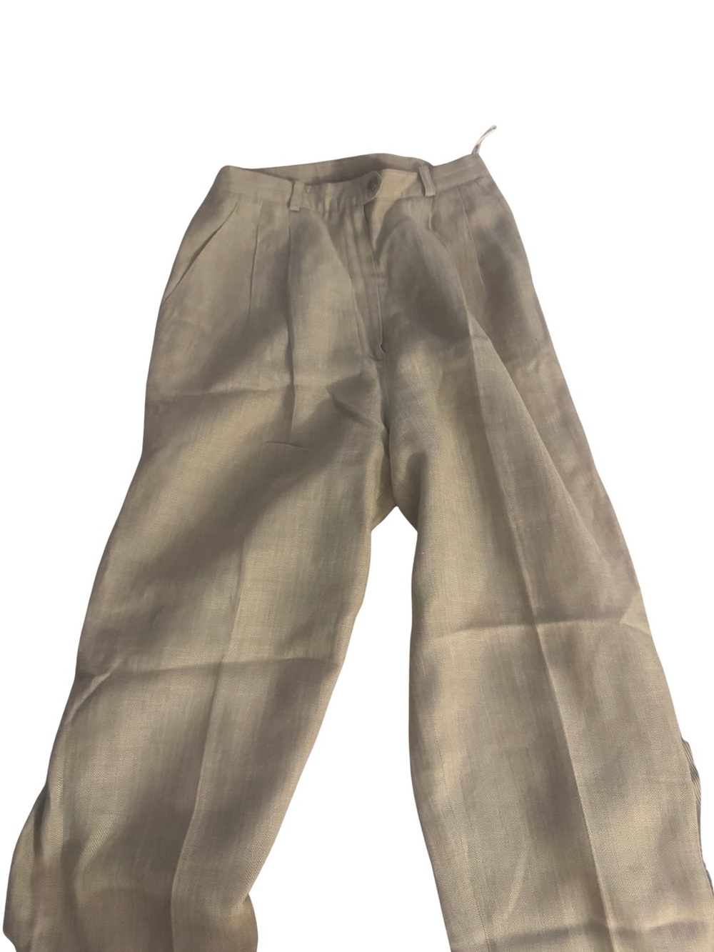 Ralph Lauren Women's Beige Wide-Leg Linen Trousers